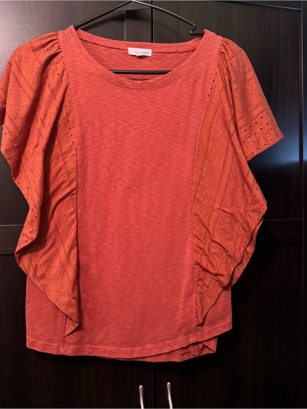 Orange Ruffle Flutter Sleeve Top